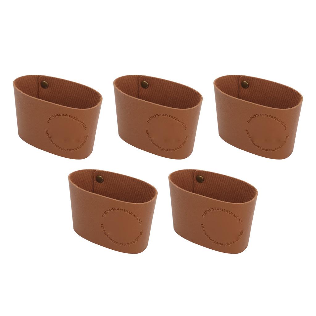 5 יחידות שרוולי כוס קפה מבודדים עמידים בחום מונעי כוויה מונעי החלקה עור PU שרוולי כוס חמה