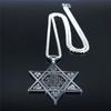 Hexagram Pendant Necklace for Women Men Stainless Steel Star of David Solomon Powerful Protection Amulet Je Jewelry N539