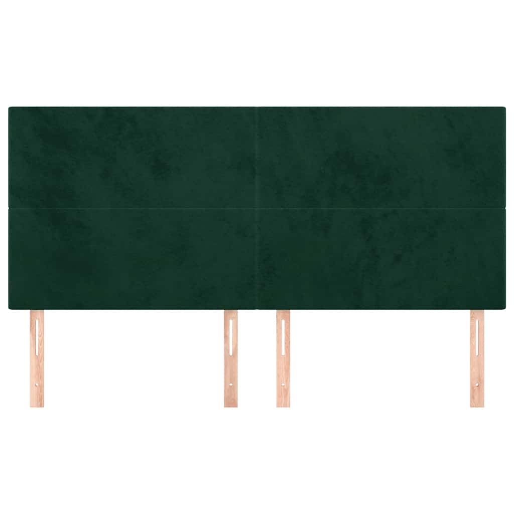 Vidaxl Zagłówki Do Łóżka, 4 Szt., Ciemnozielone, 90X5X78/88Cm, Aksamit