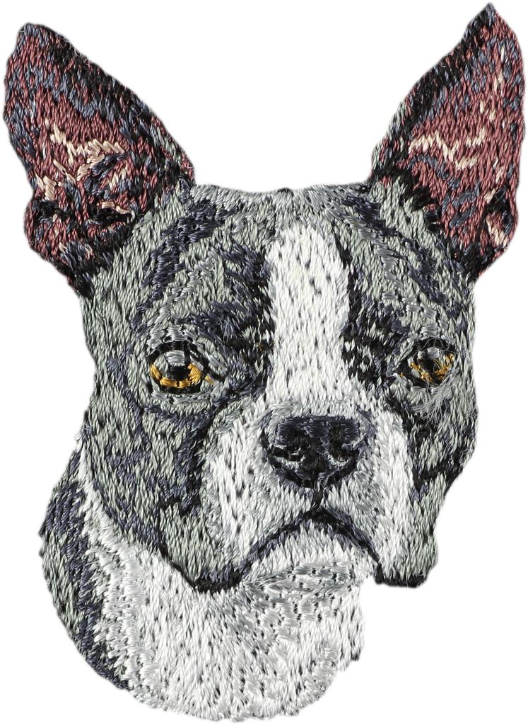 Boston Terrier, Boston Bull Terrier - Naszywka W Kształcie Psa, Haftowana Łatka, Unikatowa Ozdoba Do Plecaka Marki Art-Dog