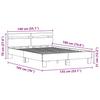 Bed Frame Black Oak Effect 135 x 190 cm Wood Based Material