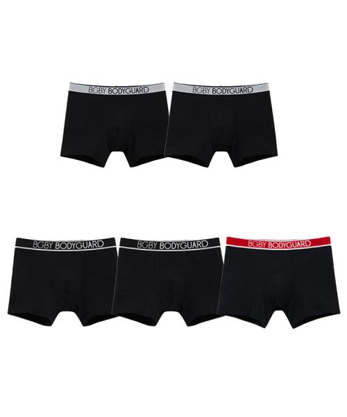 

[Bodyguard] Базовые боксеры из хлопка со спандексом, набор из 5 штук [Отправка из Кореи] 100% Оригинал 95