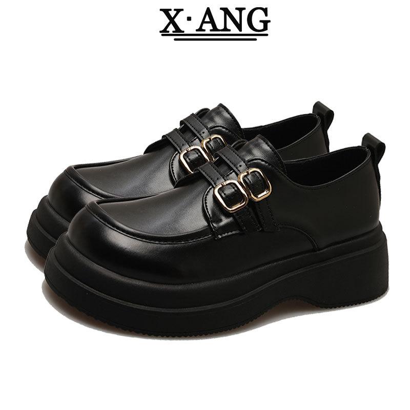Leather Loafers Women's Shoes 2025 Spring New Small Leather Shoes Platform Mary Jane Shoes One Pedal Jk Single Shoes