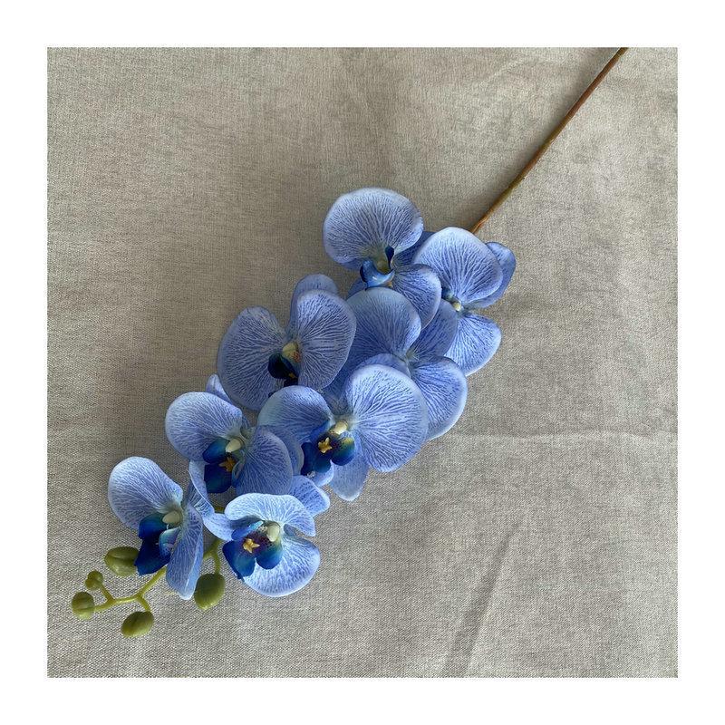 8head Peach Suede Orchid Artificial Plant For Wedding Reception And Home Decor