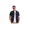 Thomas Scott Men' Linen Blend Half Sleeve Spread Collar Solid Casual Shirt(Ts1436_Navy_S)