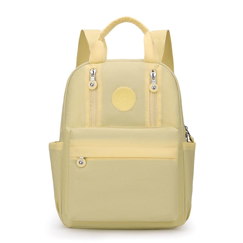Solid Color Women's Backpack Large Capacity Nylon Backpack