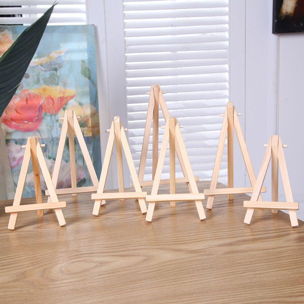 Wood Material Tabletop Easel Small Size Foldable Design Painting Display Holder Triangle Shape DIY Craft Wood Drawing Easel