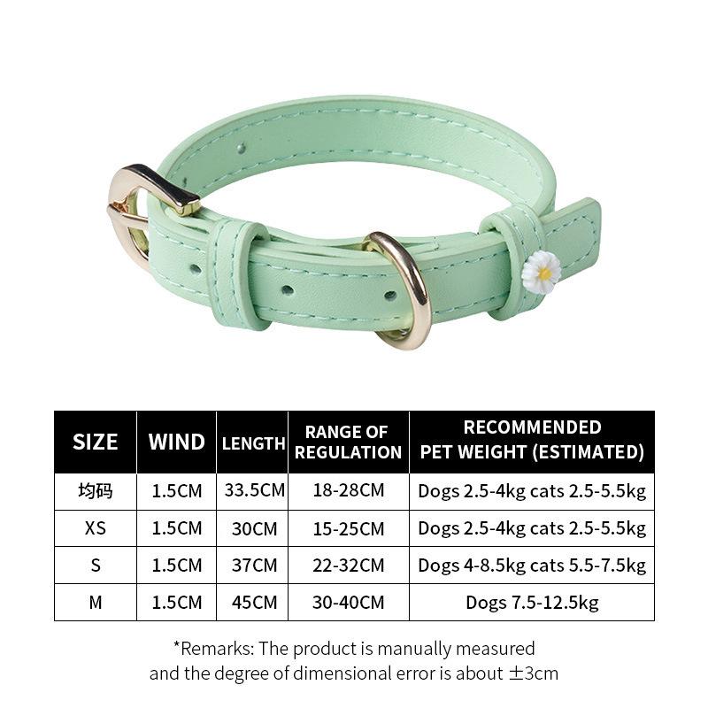 Streng ausgewählte neue Mikrofaserkunstleder kleine Gänseblümchen Katze Schmuckhalsband ultraleicht edel Haustierbedarf Halsband Auswahl