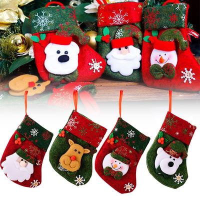 Niedliches Süßigkeiten-Design Weihnachtsstrumpf Mini-Socken Weihnachtsbaumdeko Nikolaussack