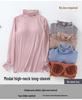 Modal Padded High Neck Long Sleeve Slimming T-Shirt with Built-in Bra for Women - Autumn/Spring.