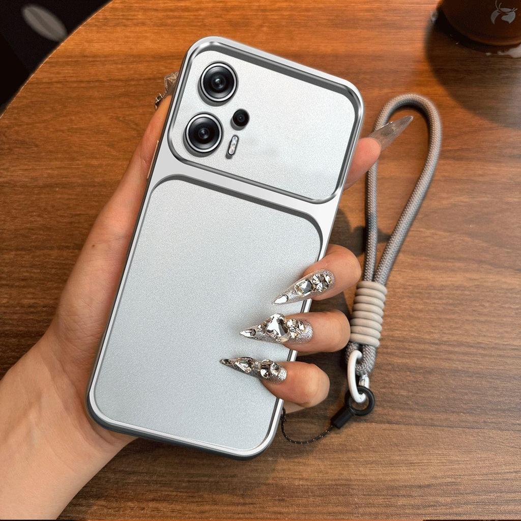 Luxury Big Window Phone Case with Lanyard for Xiaomi POCO X4 GT Premium Textured Casing