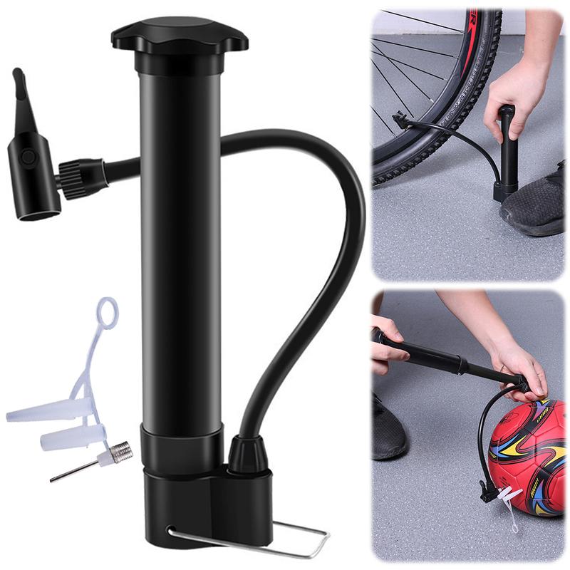 80PSI MTB Bicycle Pump Schrader Valve Bike Manual Air Pump Lightweight Bicycle Floor Pump for Road Mountain Bikes Balls