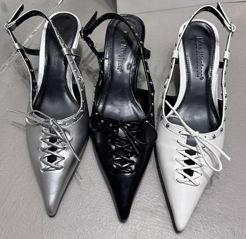 Spitze Pumps Sandalen Damen Hohe Absätze Schuhe Weiblich Sommer Flach Mode Schnürung Neu Elegant Frau Absatzzschuhe 2026