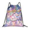 Custom Sailors Anime Moons Drawstring Backpack Sports Gym Bag for Women Men Bishoujo Training Sackpack