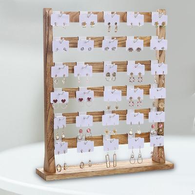 Ohrring-Ausstellungsständer zum Verkauf, Verkaufsregal für Holzschmuck mit großer Kapazität