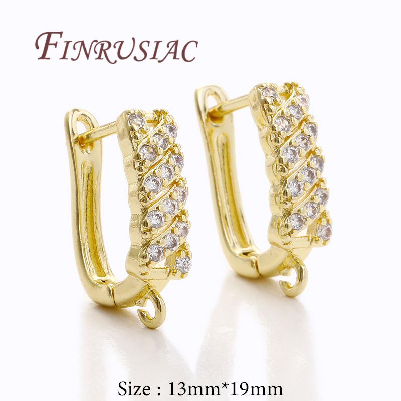1-2Pairs/Lot Fasteners For Earrings Wholesale 18K Real Gold Plated Hooks For Earring,DIY Women's Earrings Accessories,Earwires