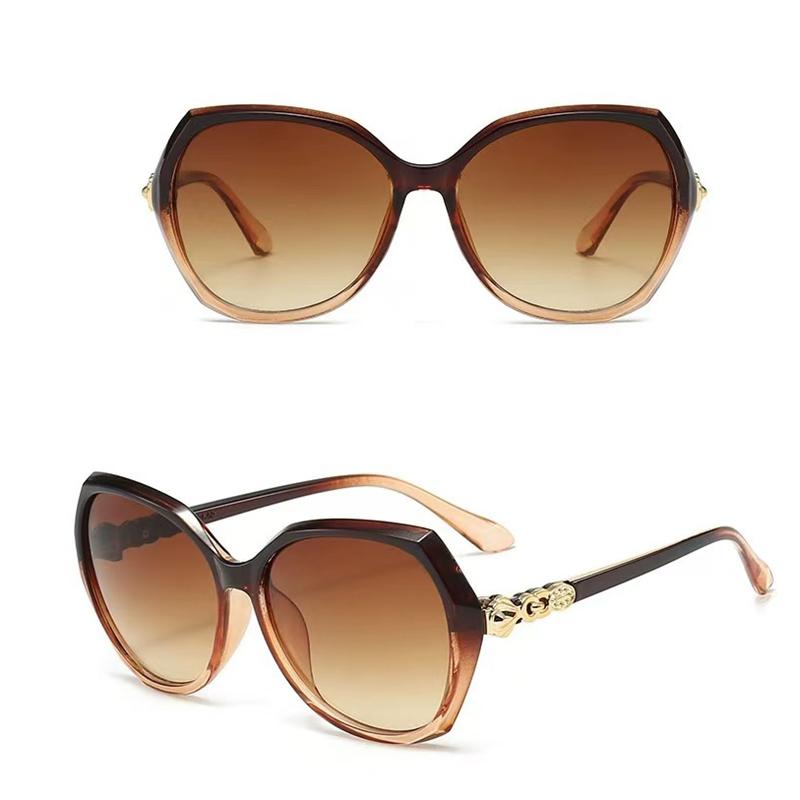 Ikke-polariserte Klassiske Solbriller med Stor Innfatning og Oval Form for Dame Mote Kjørebriller