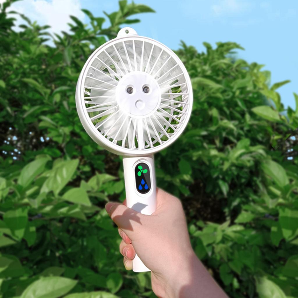 Ventilador de ar USB com suporte para telefone 5V 4W Ventilador de nebulização de água 3 engrenagens Vento 5000mAh Base removível com tanque de água para viagens ao ar livre