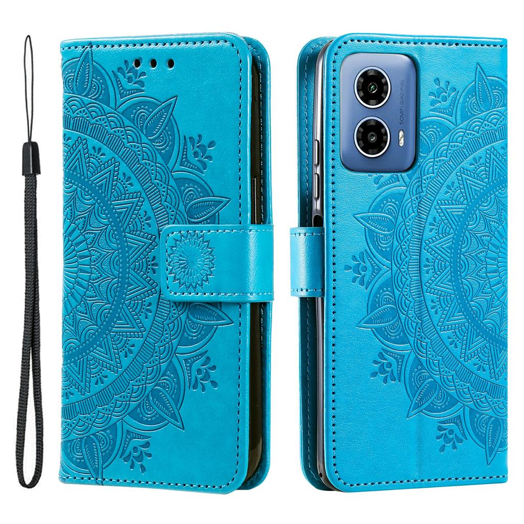 For Motorola Moto G45 5G/G34 5G Phone Case Mandala Flower Stand PU Leather Cover Wallet