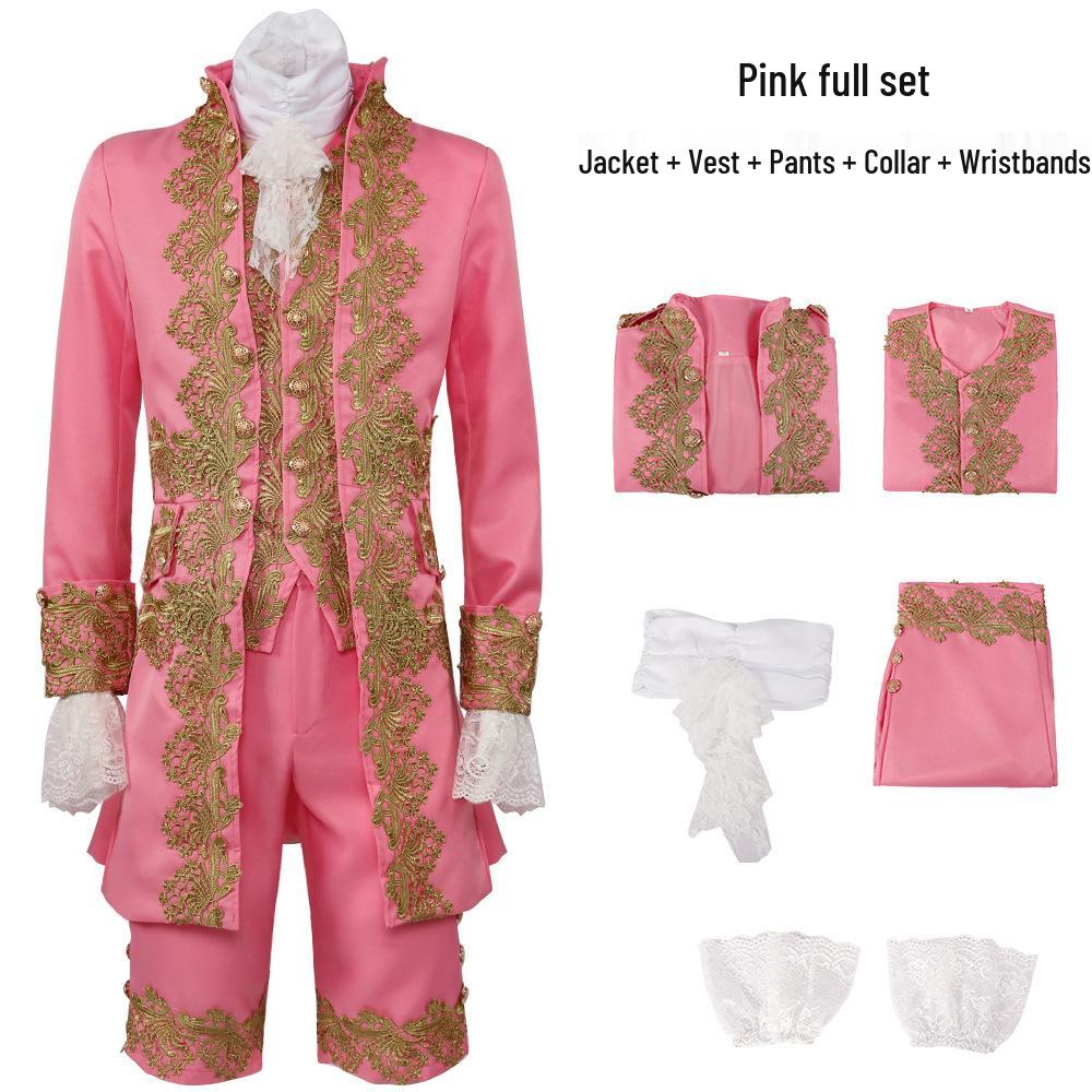 Mittelalterlicher Prinz Formelles Cosplay-Kostüm: Herren Retro Hofjacke mit langen Ärmeln Set