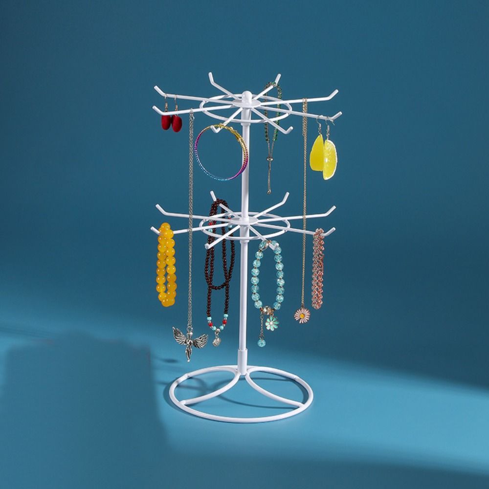 Metal Necklace Organizer Black White Trinkets Display Rack New Keychain Shelf  Bracelets Storage