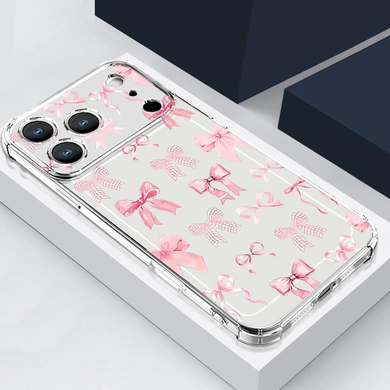 Cartoon Bear Pattern Phone Case For iPhone 17e 17 16 15 Pro Max 14 13 Pro 16 Shockproof Clear Soft Card Slot Pocket Back Cover