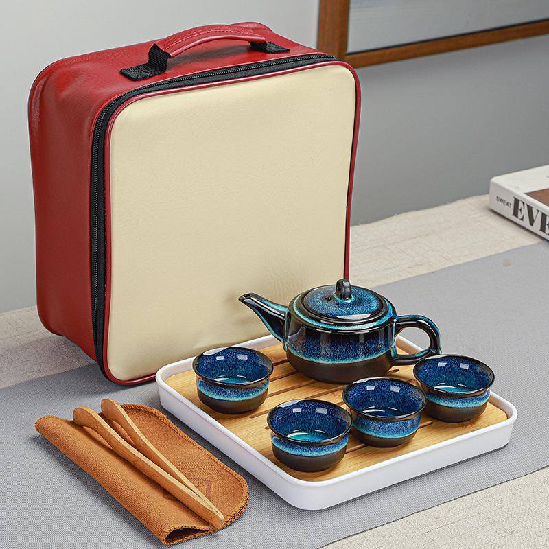 

Dingyao Открытый Портативный Набор для Кунг-фу Чая Дорожный Набор Керамический Полный Набор Подарки