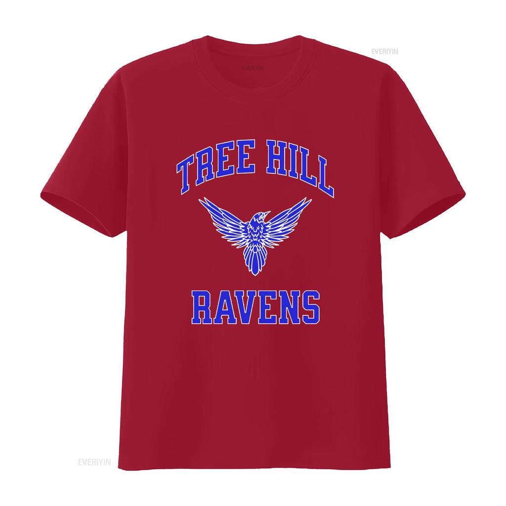 Vintage College Style Tree Hill Ravens Raven Print Casual Streetwear T Shirt vintage Washed designer clothes graphic Unisex