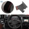 For Suzuki Jimny      2024 Car Interior DIY Steering Wheel Cover Microfiber Not-Perforated Leather Trim