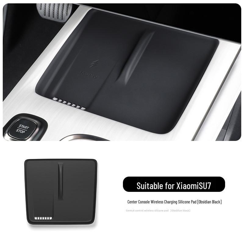 Waterproof Silicone Pad for 24 Xiaomi SU7: Non-slip Wireless Charging Car Interior Accessory