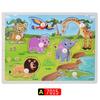 Wooden 3D Educational Grasping Board & Puzzle for Children: Animal & Fruit Theme Cognitive Toy