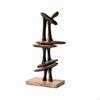 Geometric Sculpture Abstract with Marble Base Textured Decorative Ornament for Interior