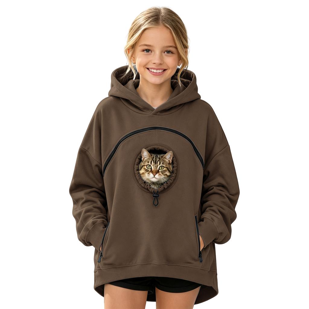 Kinder Mode Haustier Tasche Kapuzenpullover Sweatshirt für Jungen und Mädchen