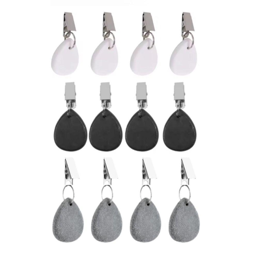 4PCS With Metal Clips Marble Teardrop Tablecloth Weights Windproof Table Cover Weight  Wedding