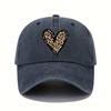 Valentine's Day Leopard Print Heart Print Retro Lightweight Washable Adjustable Baseball Cap Women's Sun Hat