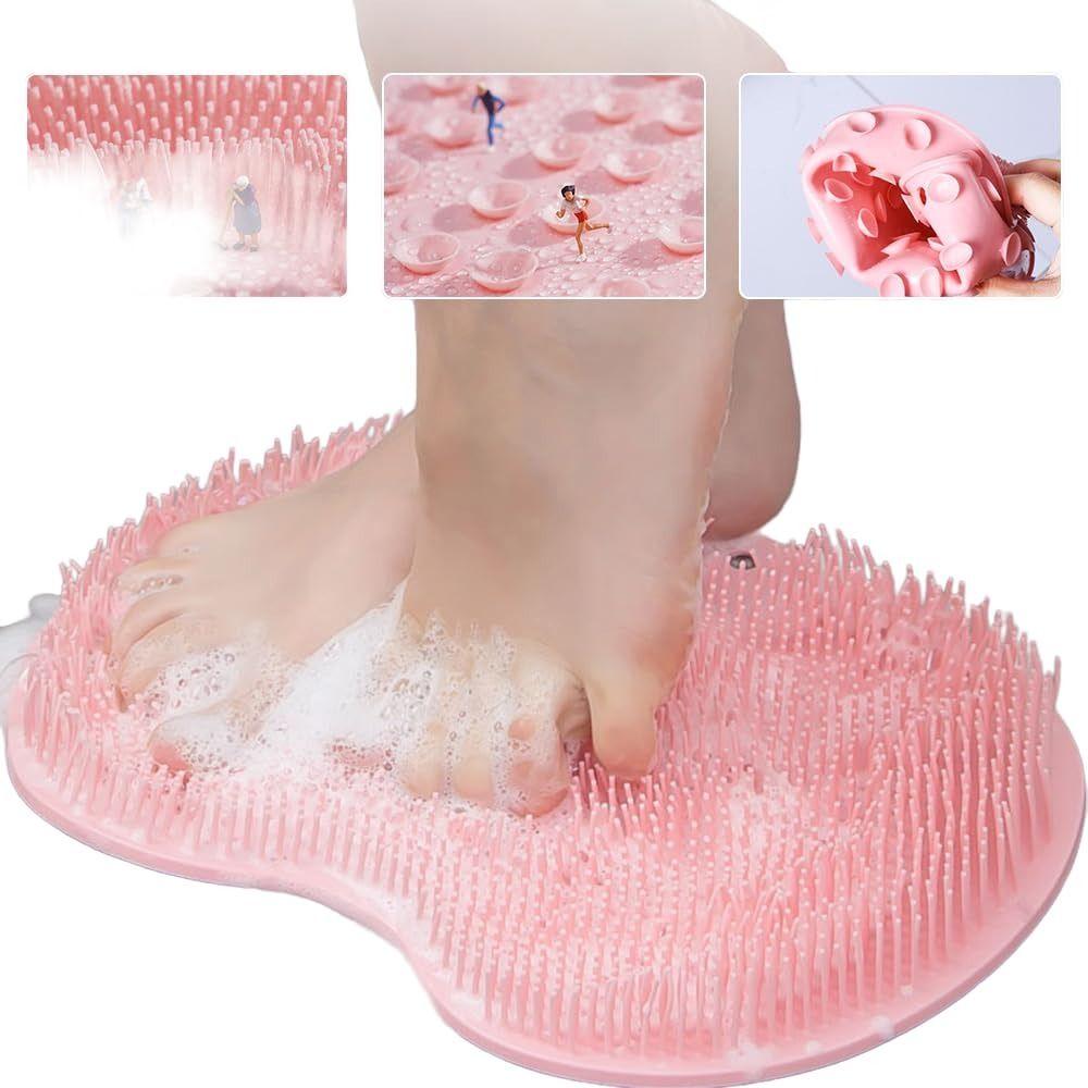 Non-Slip Suction Cups Foot Scrubber Wall Mounted Exfoliating Bath Wash Pad Tired Feet Relief