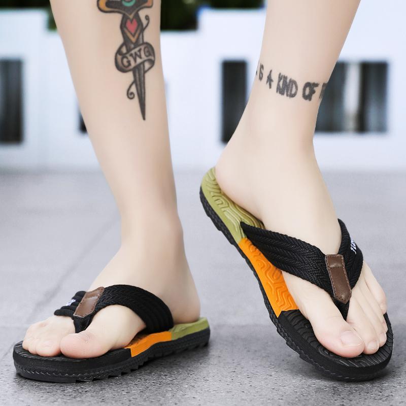 Summer Men's Fashionable Casual Breathable Slippers Sandals Beach Shoes Herringbone Slippers Home Slippers