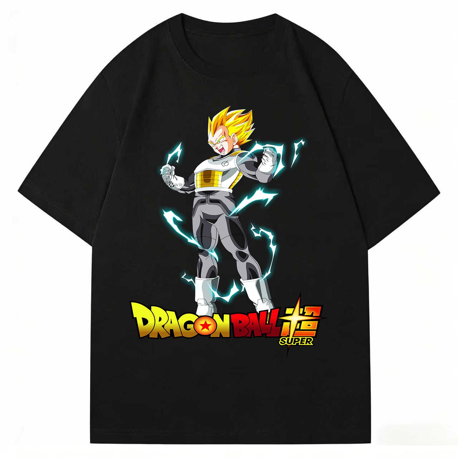 

2026 New Dragon Ball Vegeta Anime Printed Short Sleeve Tshirt Mens and Womens Tshirt Mens Tops Sports Tshirt Harajuku S