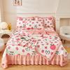Cartoon Peach Comforter Queen Size, Love Heart Pink Peach Print Quilt Ultra Soft, Ultra Comforter 1 Piece Bedding For Room Decor