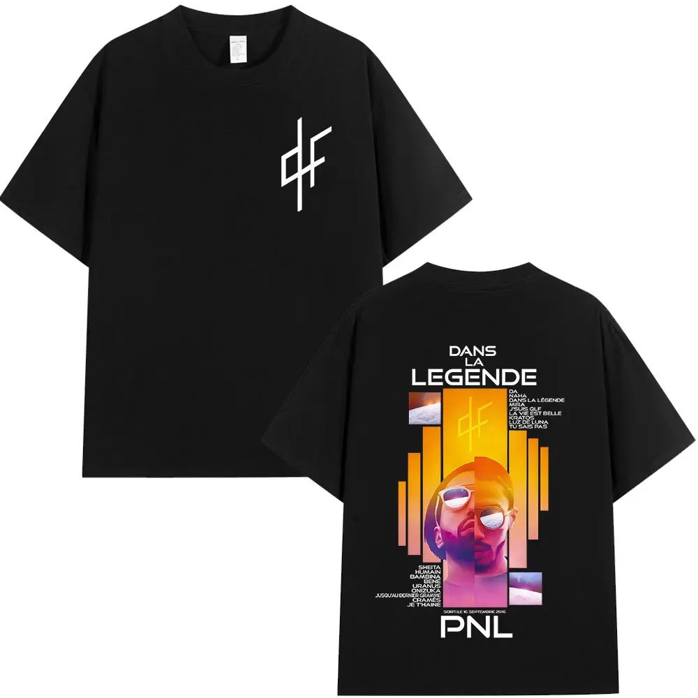 PNL Album Cantante Rap Francese Modello Stampato T-shirt Le Monde Chico T-shirt Estiva Hip Hop Moda Casual Street Wear Unisex