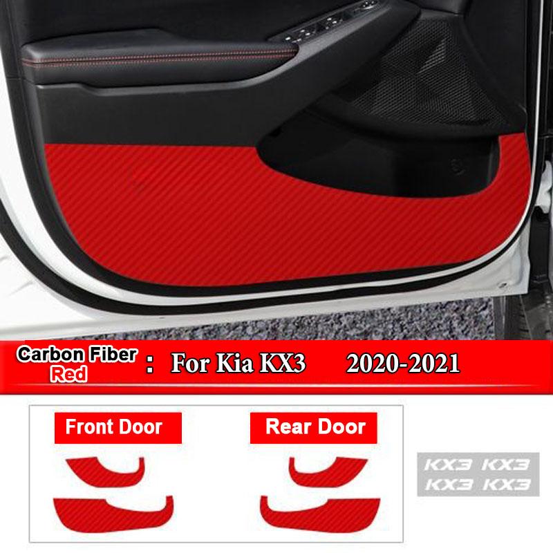 For Kia Sportage K2 K3 K4 KX3 K5 KX5 KX7 Car Inner Door Anti Kick Pad Carbon Fiber Patterned Pad Stickers Protective Accessories