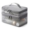 Breathable Mesh Cosmetic Bag Large Capacity Double Layer Anti-scratch Makeup Organizer for Business Trip Daily Travel