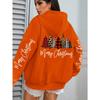 Merry Christmas Leopard Plaid Trees Prints Women Hoodies Loose Hoody All-Match Pocket Pullovers Autumn Hip Hop Streetwear