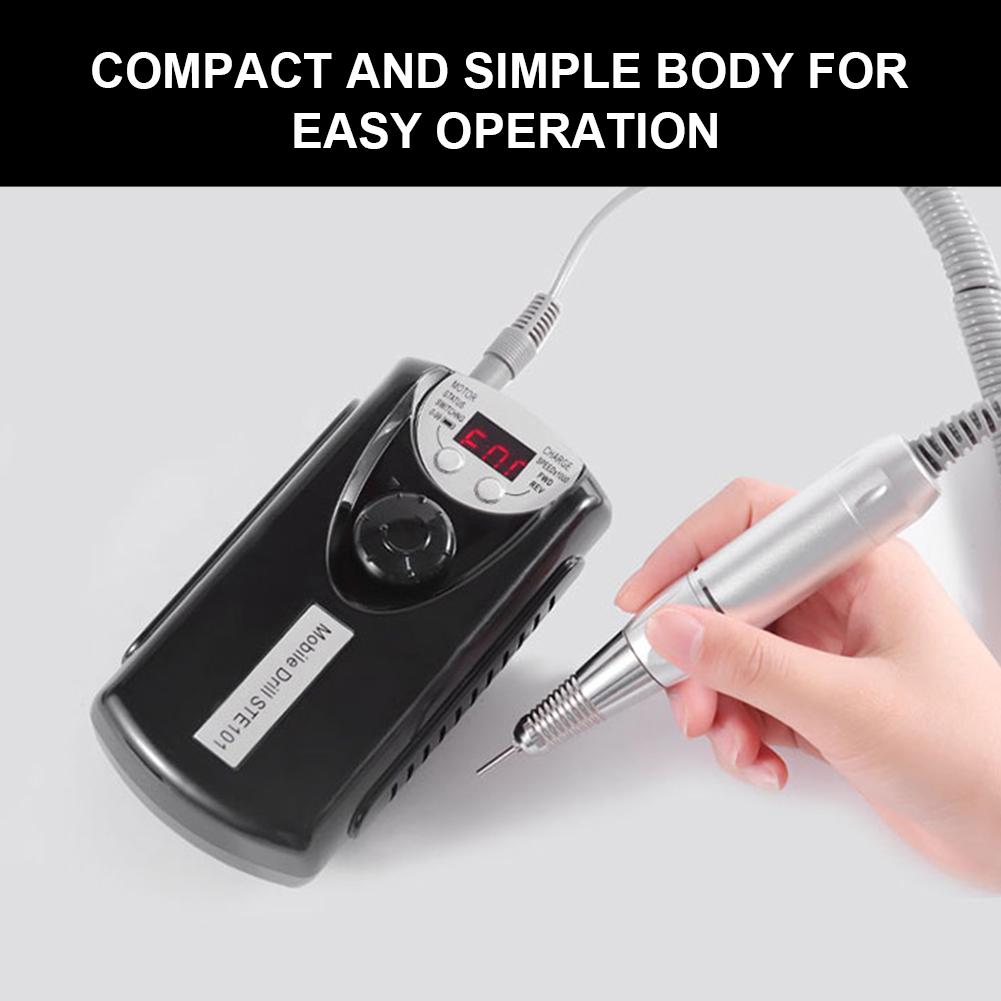 Echipament electric pentru unghii, mașină de îndepărtare a unghiilor reîncărcabilă, biți înlocuibil, instrument de manichiură pentru pile de unghii LCD, potrivit pentru acasă