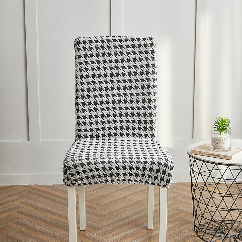 Chair Cover New Houndstooth Seat Set Dining Chair Office Waterproof and Dustproof Chair Cover