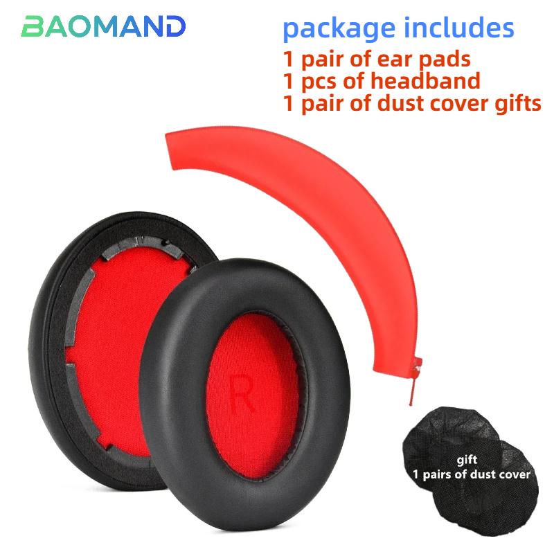1 Set Replacement Ear Pads Earpads Headband for 1MORE SonoFlow Headphones Memory Foam Ear Cushion Cover