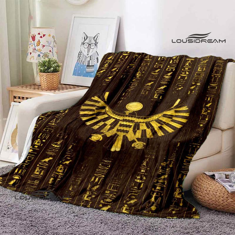 Egyptian Pictograph and Symbol Printing Blanket Children Warm Blankets Home Travel Soft and Comfortable Blanket Birthday Gift