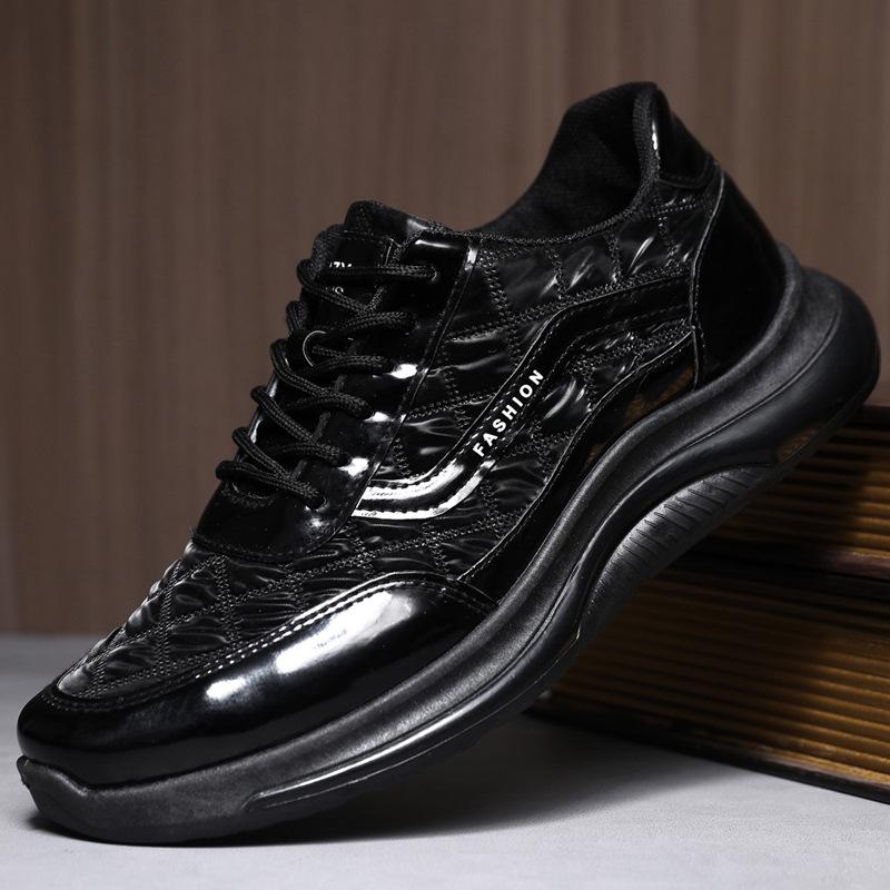 Men's shoes 2025 autumn new fashion leather casual running chef shoes soft leather running shoes men