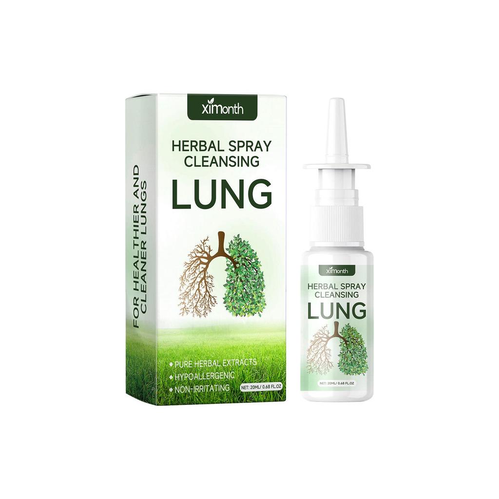 Ximonth Spray do Oczyszczania Płuc Naturalny Ekstrakt Roślinny Nawilżający Układ Oddechowy Łagodny Oczyszczający Płuca Długotrwała Pielęgnacja Ziołowy Spray do Oczyszczania Płuc