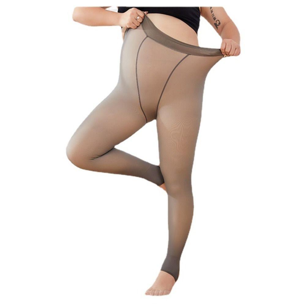 Plush Winter Translucent Thicken Pantyhose Push Up Pants Thermal Stocking Women Plus Size Leggings